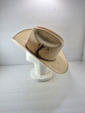 Sombrero Tepeyac Straw Cowboy Hat Size 7 1/8 Made in USA